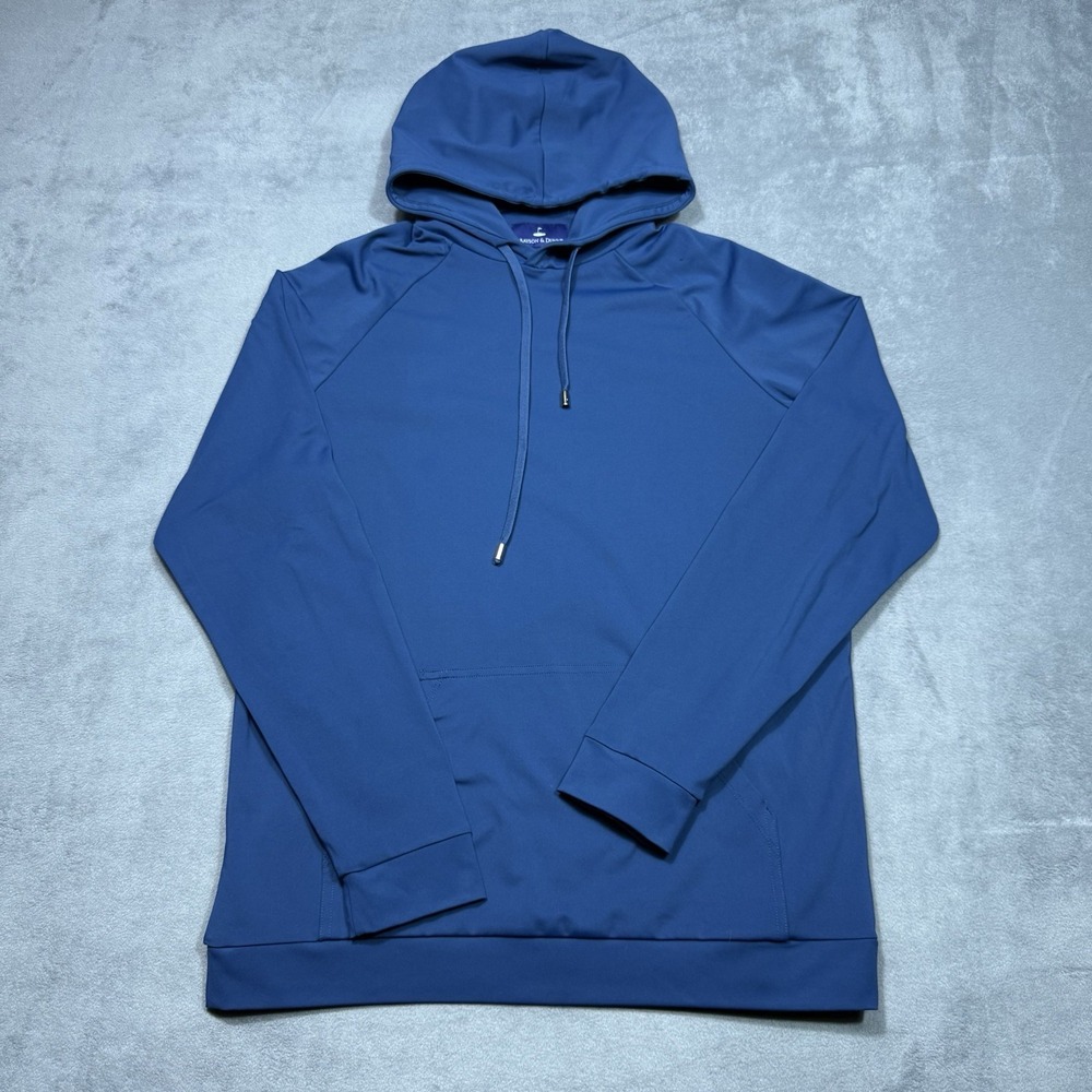 Grayson & Dunn Hoodie Mens M Teal Performance Stretch Pullover Golf Active USA